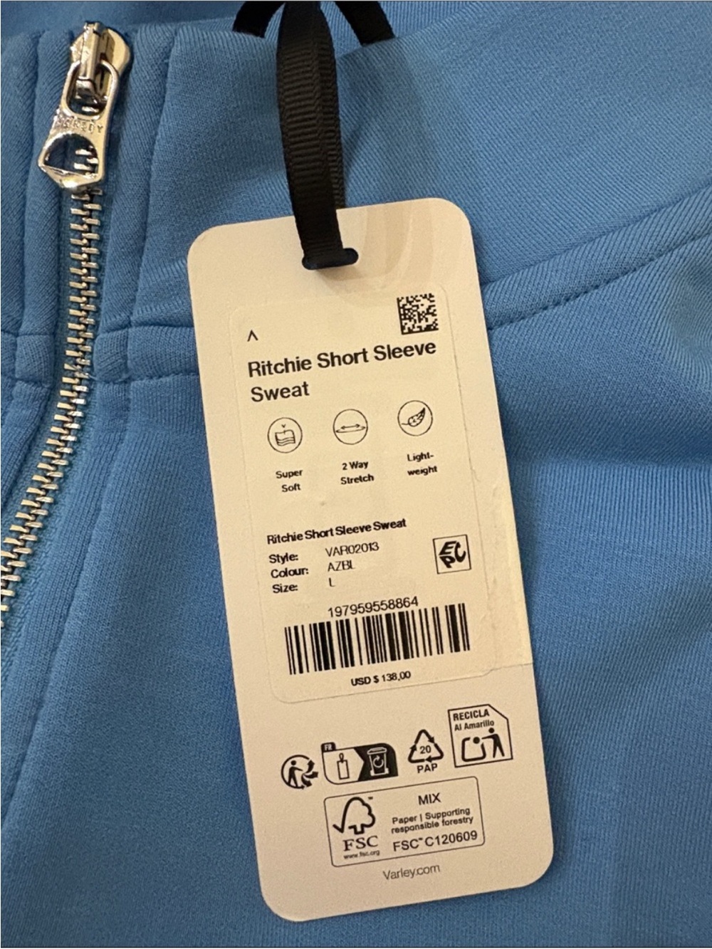 NWT VARLEY Ritchie Short
Sleeve Sweat - Picture 7 of 7